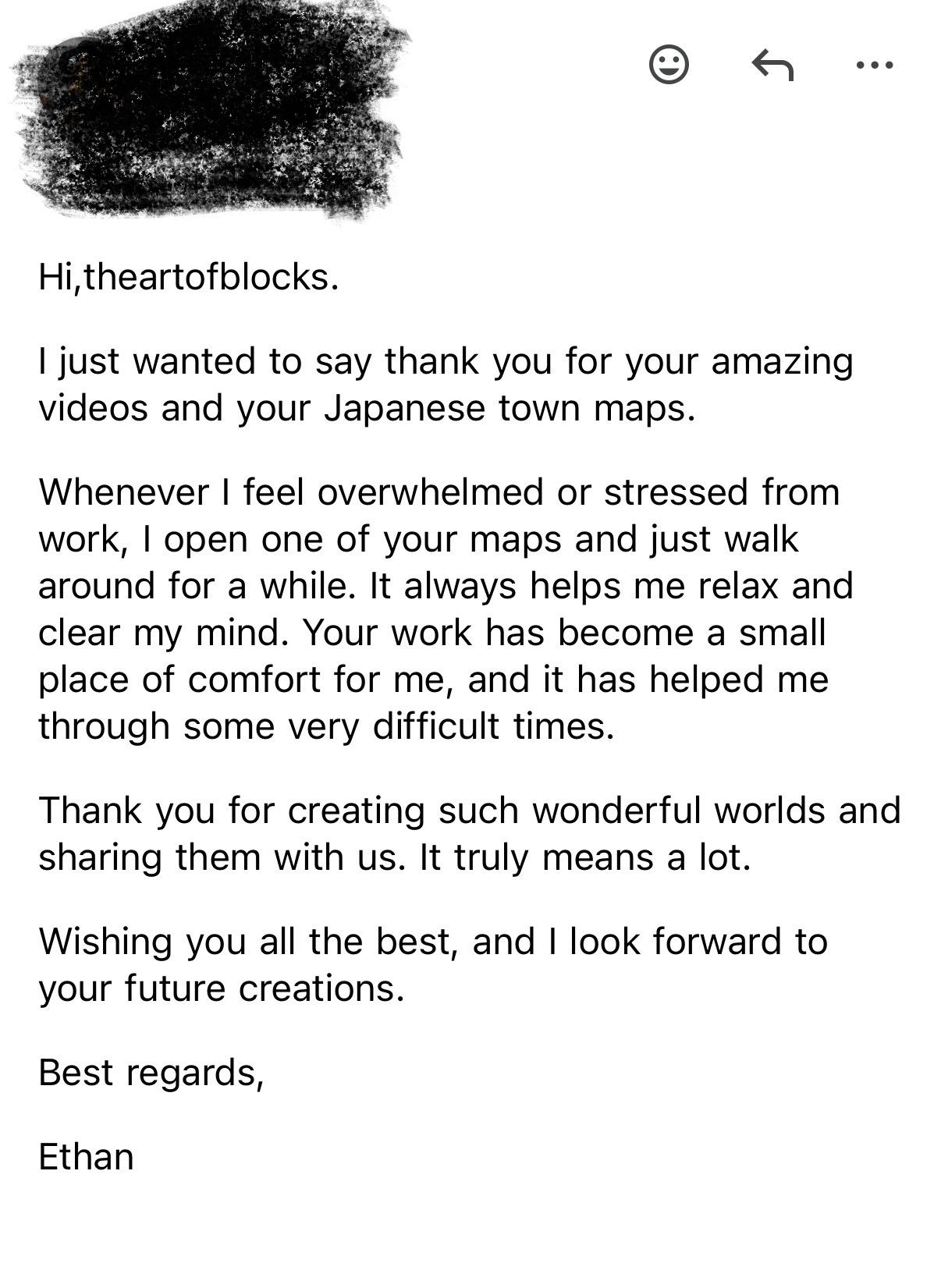 An email from a member