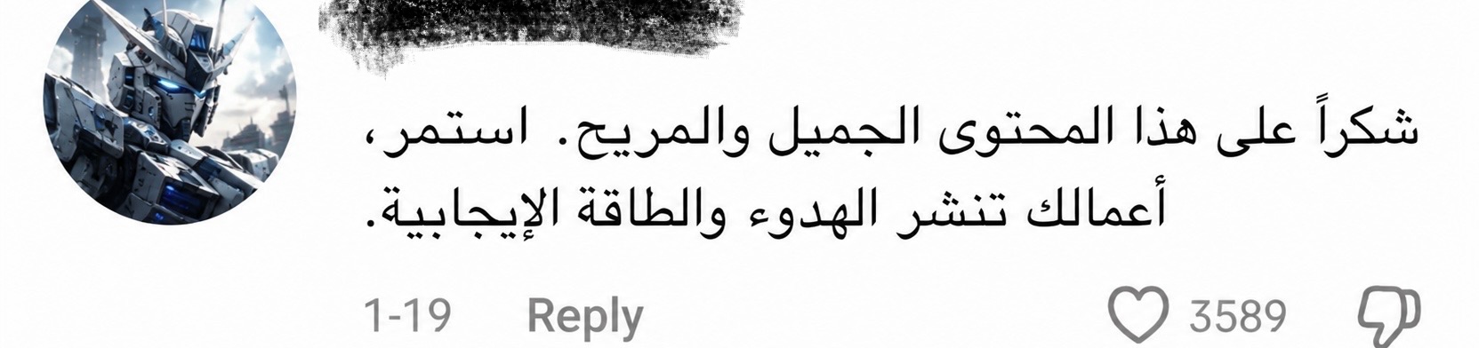TikTok fan message in Arabic